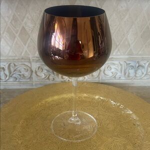 NWT Lavish Home Elegant Bronze Wine Glass